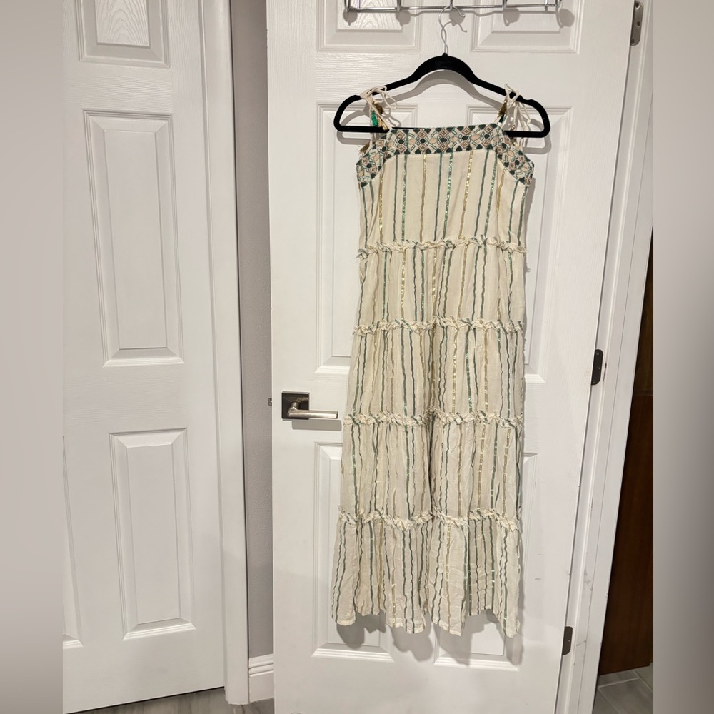 Anthropologie Safa Tiered Shimmer Midi‎ dress size Small - Picture 10 of 11